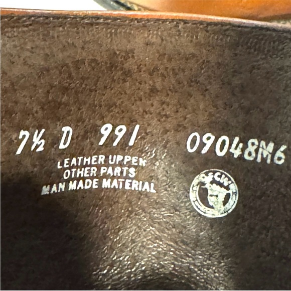 70s Men’s size 7.5 Vintage Retro Brown Leather Retro...